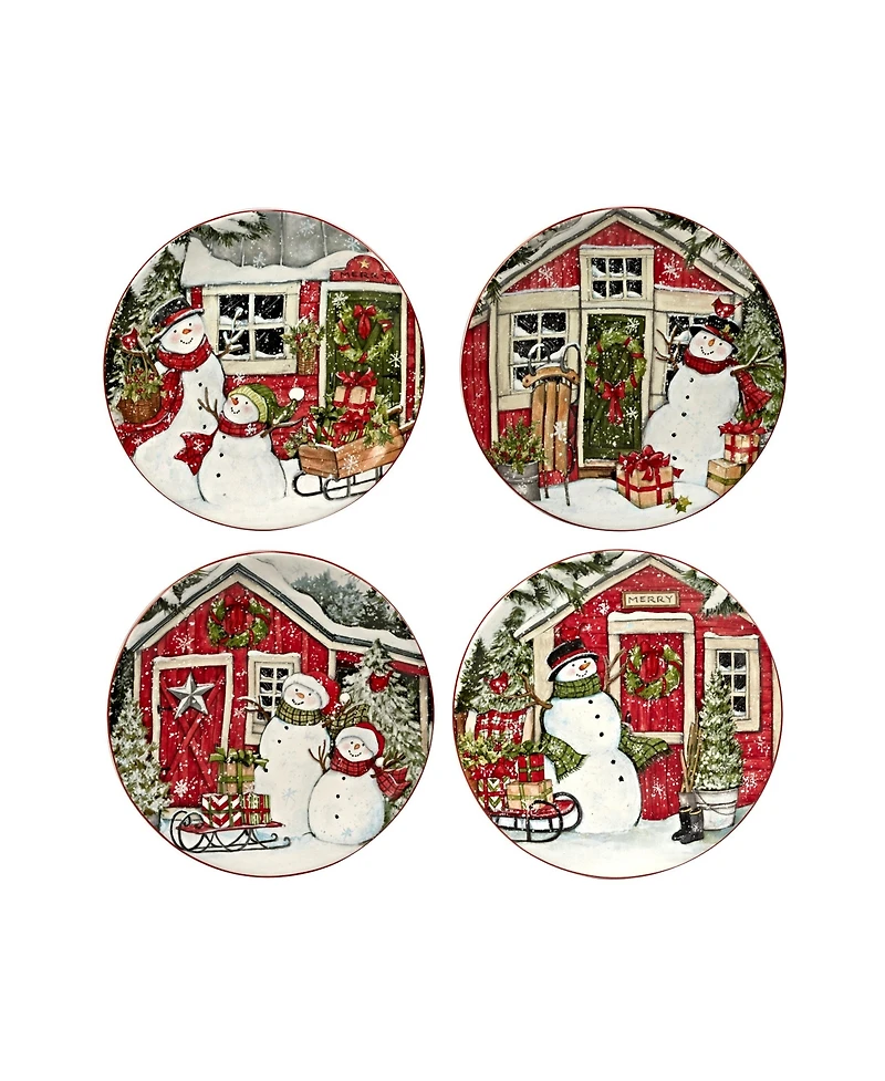 Snowman's Farmhouse 16 Piece Dinnerware Set