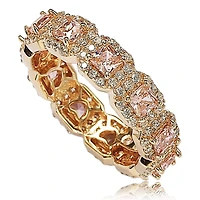 Suzy Levian Sterling Silver Cubic Zirconia Princess Cut Eternity Band Ring