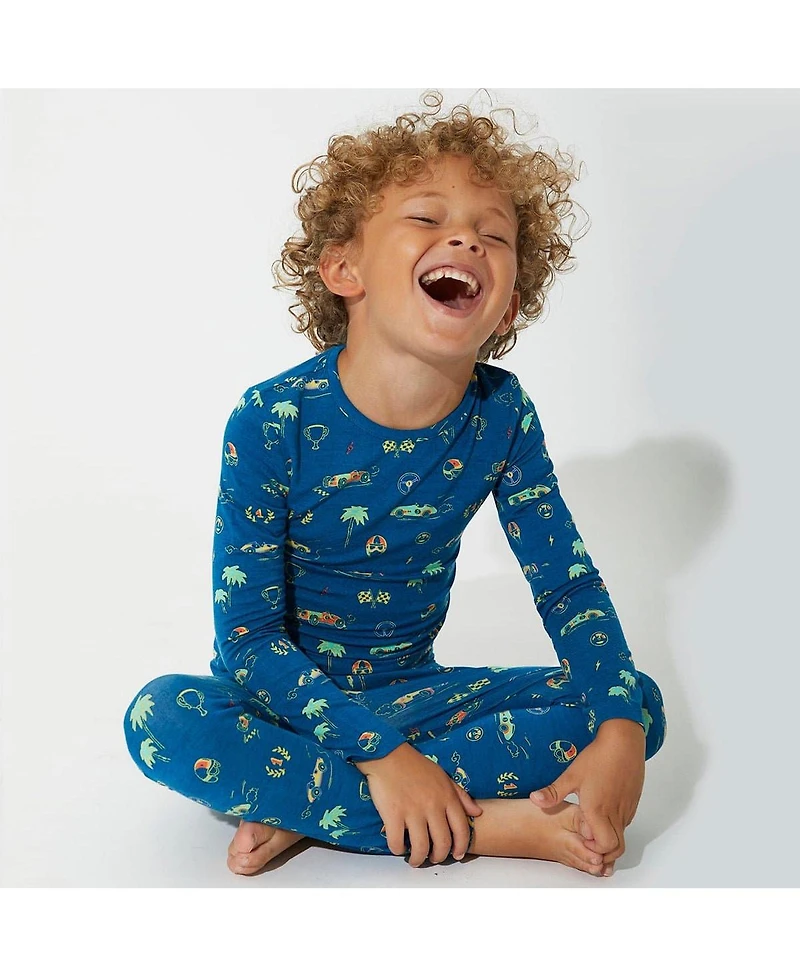 Bellabu Bear Toddler| Child Boys Monaco Blue Set of 2 Piece Pajamas