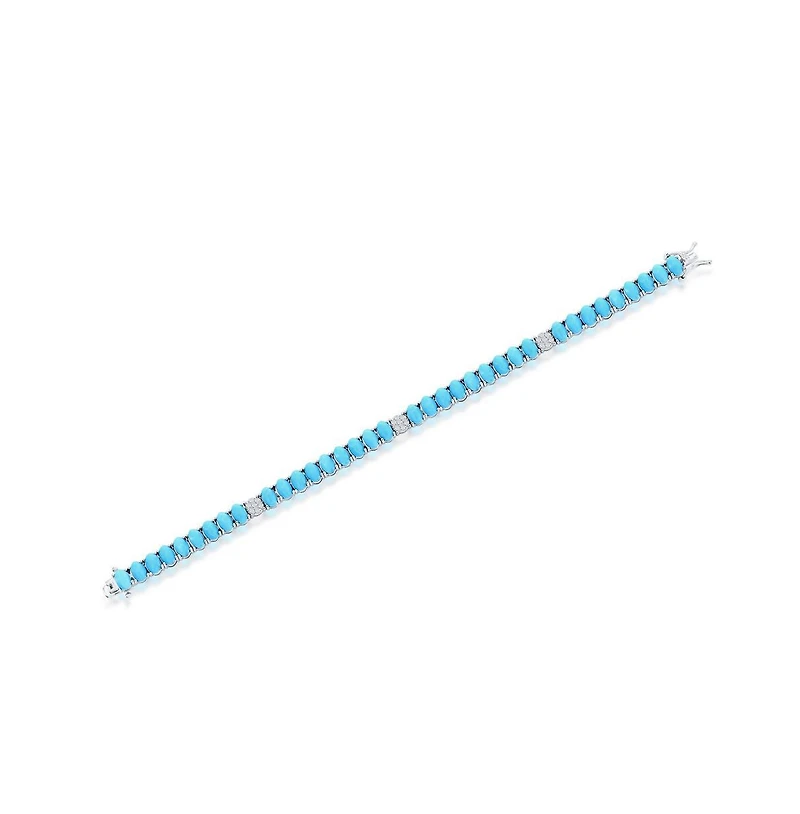 Sterling Silver Or Gold Plated Over Sterling Silver Cz Oval Tennis Bracelet