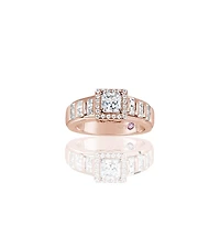 Suzy Levian Sterling Silver Asscher Cut Cubic Zirconia Center Stone Ring