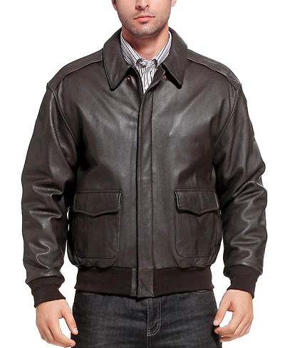 Landing Leathers Men A-2 Leather Flight Bomber Jacket
