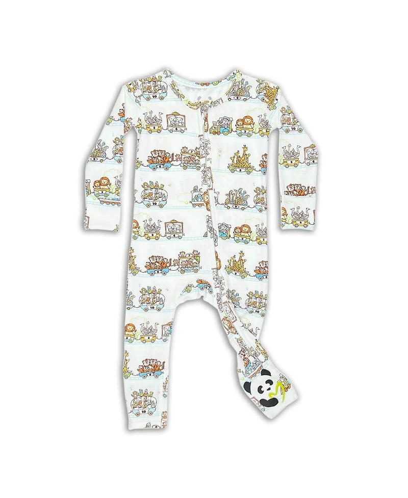 Bellabu Bear Baby Boys or Baby Girls, Baby Zoo Train Convertible Footie Pajama