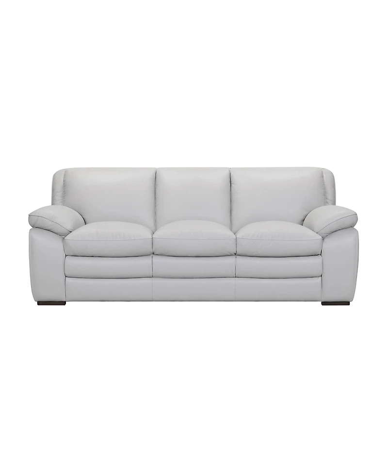 Zanna 92" Genuine Leather with Wood Legs in Contemporary Sofa