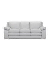 Zanna 92" Genuine Leather with Wood Legs in Contemporary Sofa