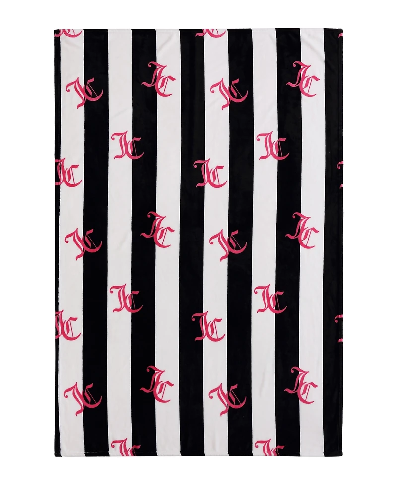 Juicy Couture Cabana Plush Striped Throw, 50" x 70"