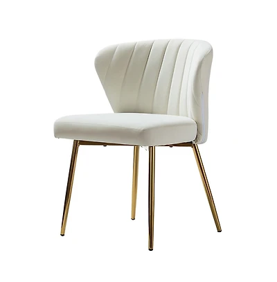 Aruna Velvet Side Chair with Metal Legs