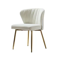 Aruna Velvet Side Chair with Metal Legs