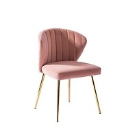 Aruna Velvet Side Chair with Metal Legs