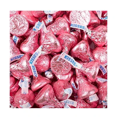 Just Candy Pink Hershey's Kisses Candy Milk Chocolates 90 Pieces