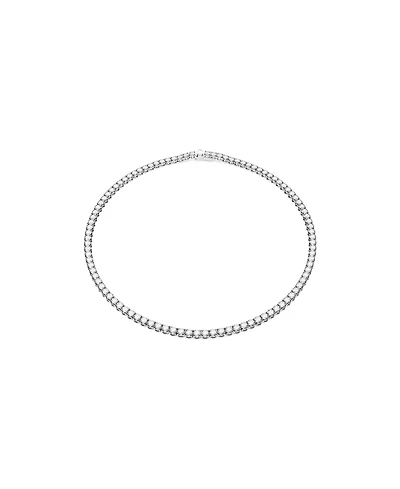 Swarovski Round Cut White Rhodium Plated Matrix Tennis Necklace