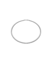 Swarovski Round Cut White Rhodium Plated Matrix Tennis Necklace