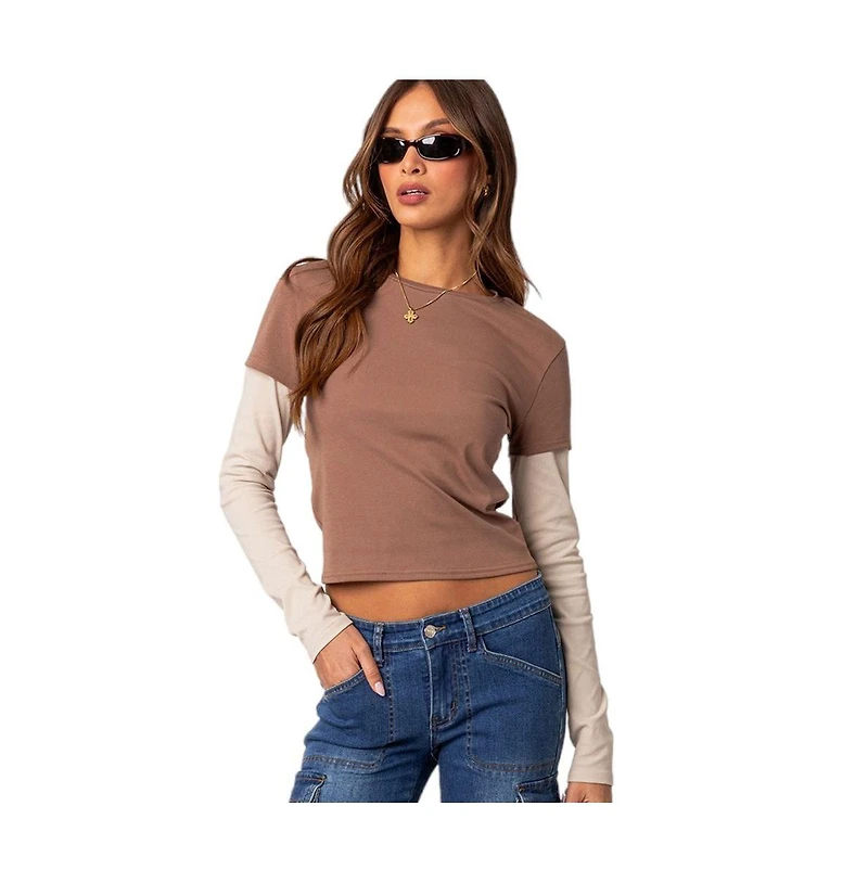 Women's Mood layered long sleeve t shirt