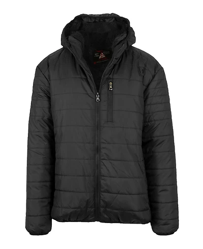 Spire By Galaxy Men's Sherpa Lined Hooded Puffer Jacket