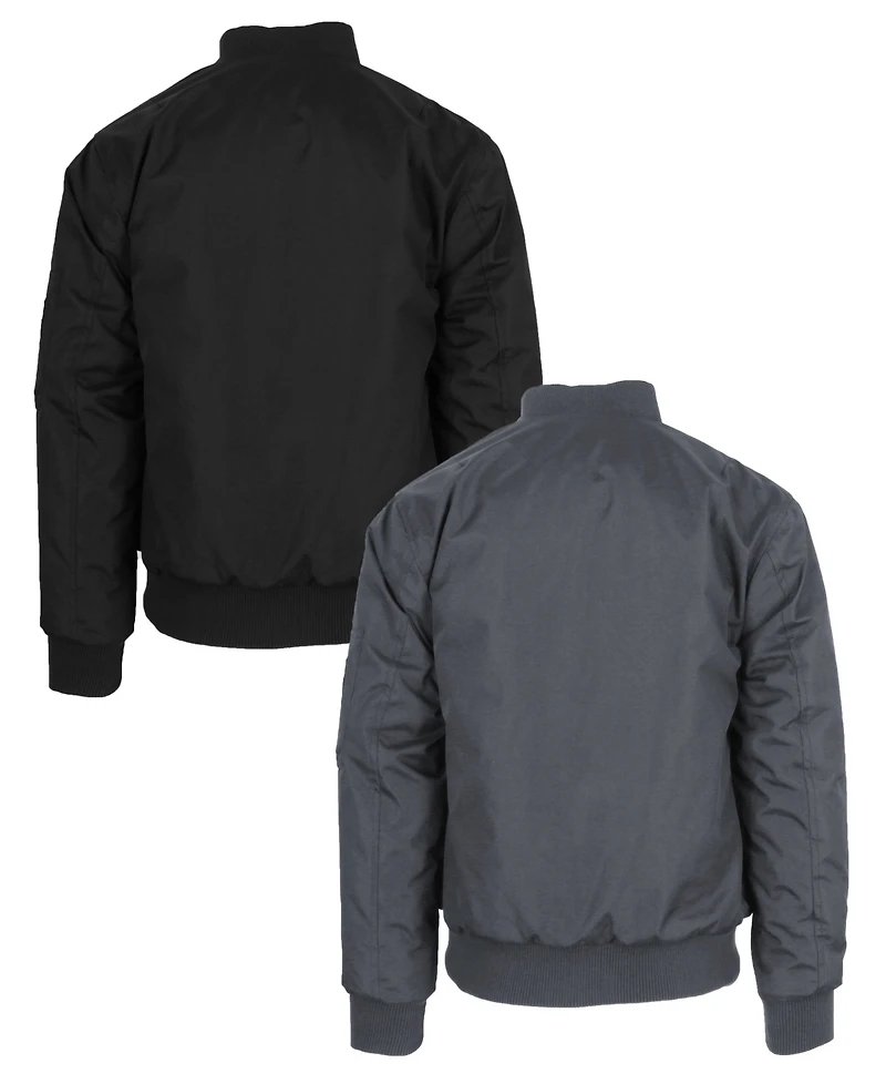 Spire By Galaxy Men's Heavyweight Ma-1 Bomber Flight Jacket, Pack of 2