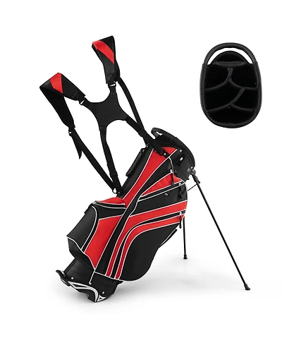 Golf Stand Cart Bag with 6-Way Divider Carry Pockets