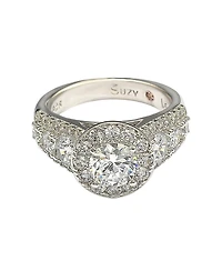 Suzy Levian New York Bridal Sterling Silver Cubic Zirconia Engagement Ring