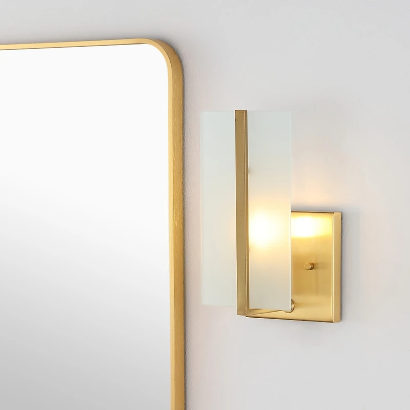 Jonathan Y Mila Modern Coastal Iron/Glass Led Sconce (Set of 2)