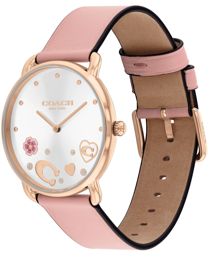 Coach Women's Elliot Blush Leather Strap Watch 36mm