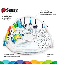 Sassy Stem Developmental Sensory Tummy Time Activity Baby Play Mat, Ultra Plush