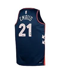 Big Boys Nike Joel Embiid Navy Philadelphia 76ers 2023/24 Swingman Replica Jersey - City Edition
