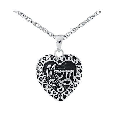 Stainless Steel Mom Heart Cremation Pendant Necklace