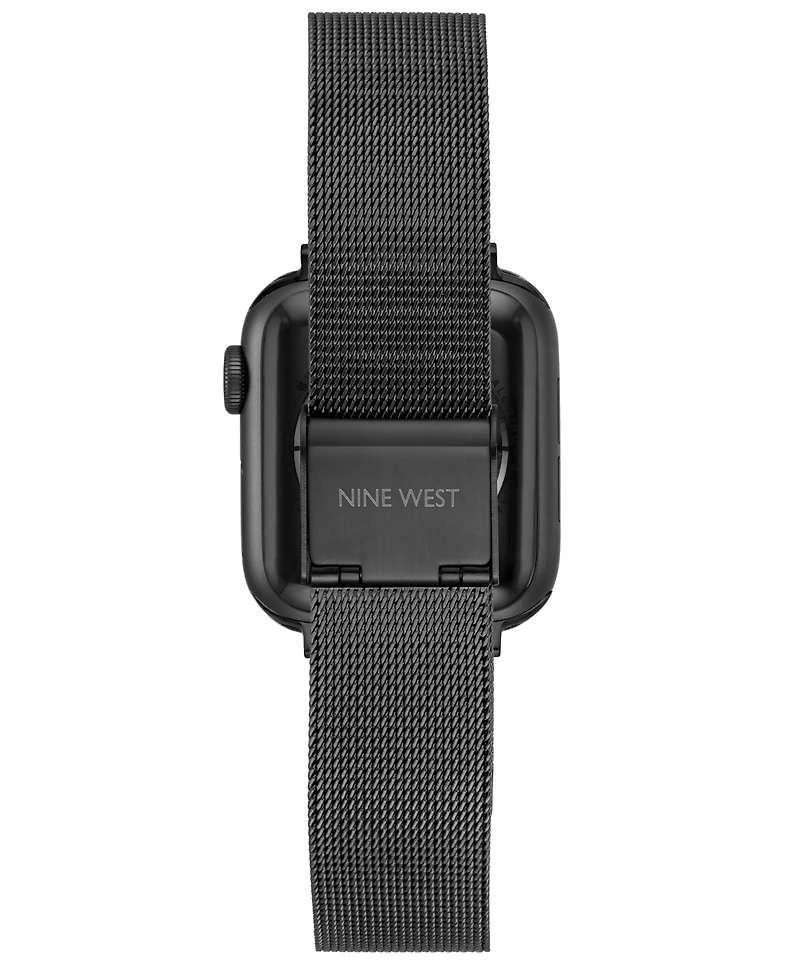 Nine West Women's Dark Gray Stainless Steel Mesh Band designed for Apple Watch 42mm (Series 10) & 38/40/41mm