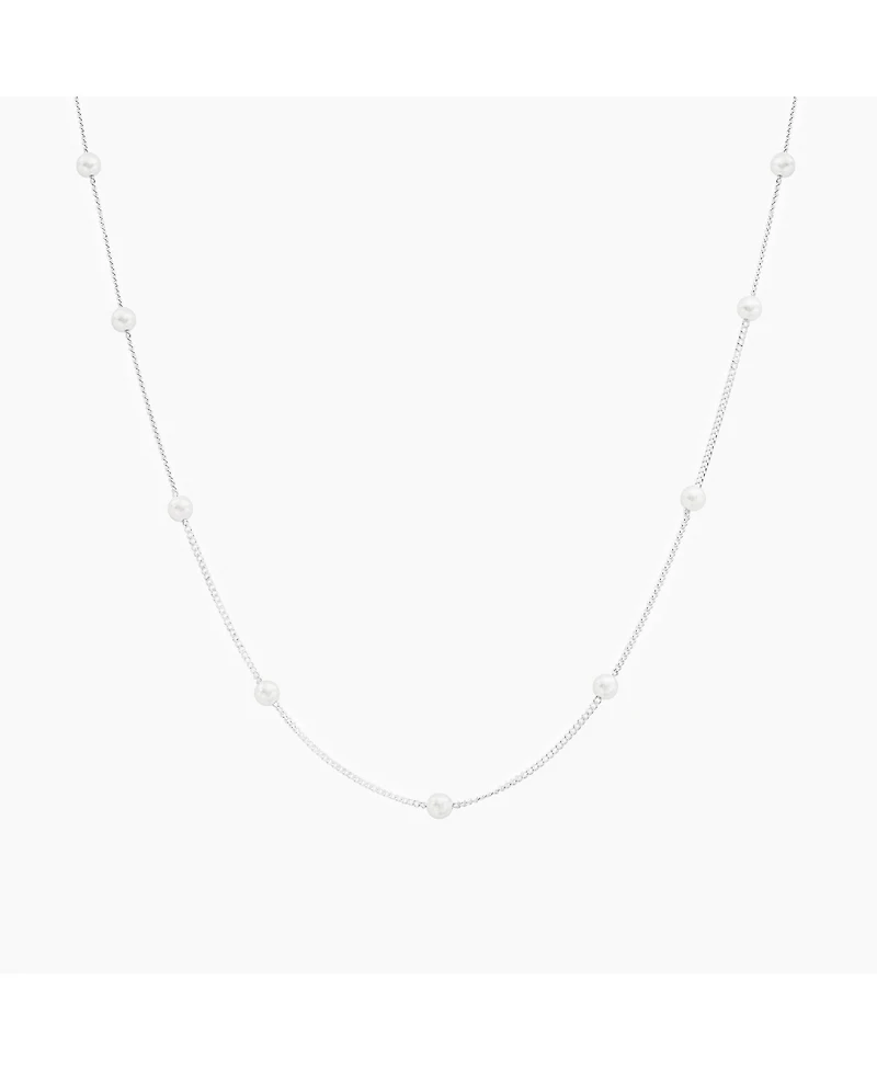 Bearfruit Jewelry Sterling Silver Infinite Cultured Pearl Necklace