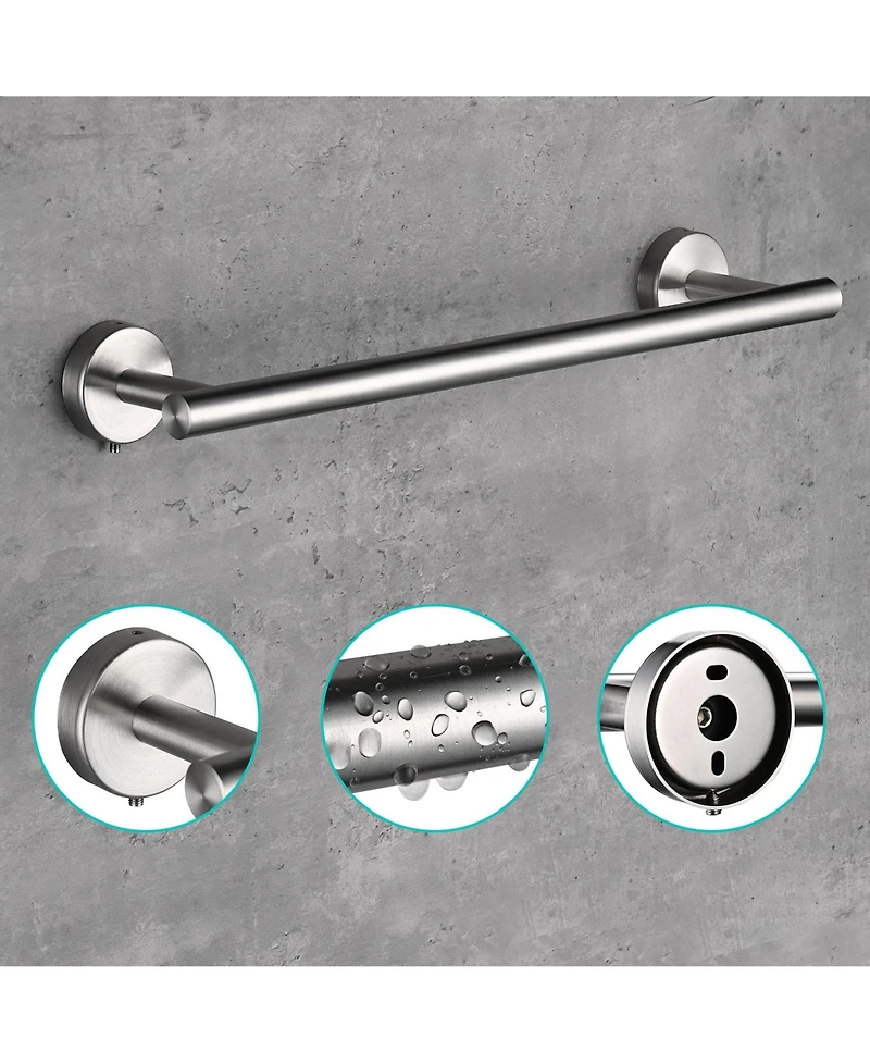 Aquaterior 5-Piece Bathroom Hardware Set Wall Mount Towel Bar Toilet Paper Holder Robe Hook