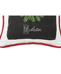 Mistletoe Alphabet Printed Throw Pillow