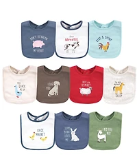 Hudson Baby Boys 10-Piece Soft Interlock Feeding Bib Set