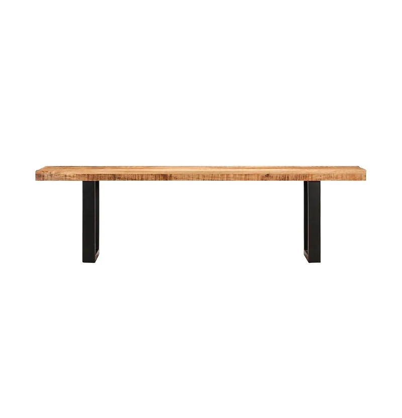 Bench 63" Solid Rough Mango Wood and Steel
