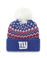Women's '47 Brand Royal New York Giants Elsa Cuffed Knit Hat with Pom