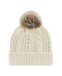 Women's '47 Brand Cream Dallas Stars Meeko Cuffed Knit Hat with Pom