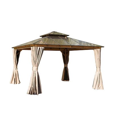 Streamdale 12'X12' Hardtop Gazebo with Curtains and Net