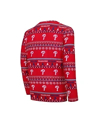 Men's Concepts Sport Red Philadelphia Phillies Knit Ugly Sweater Long Sleeve Top and Pants Set