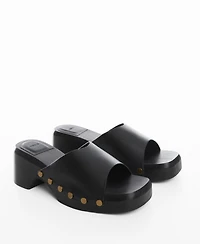 Mango Women's Studded Leather Clogs