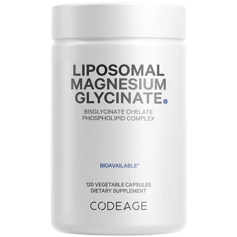 Codeage Liposomal Magnesium Glycinate Supplement - Magnesium Bisglycinate Pills - BioPerine Black Pepper - Liposomal Delivery
