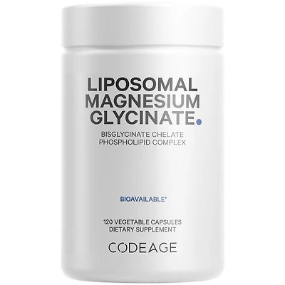 Codeage Liposomal Magnesium Glycinate Supplement - Magnesium Bisglycinate Pills - BioPerine Black Pepper - Liposomal Delivery