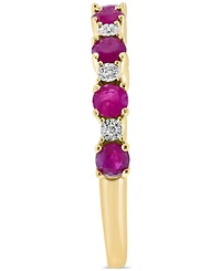 Effy Sapphire (1/2 ct. t.w.) & Diamond Accent Stack Ring in Gold-Plated Sterling Silver (Also available in Ruby and Emerald)