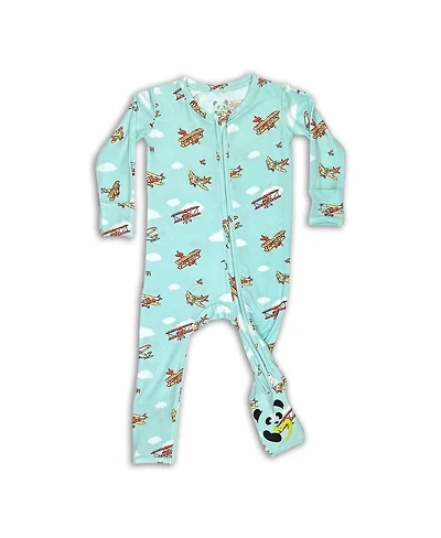 Bellabu Bear Baby Boys or Girls Airplanes Convertible Footie Pajama