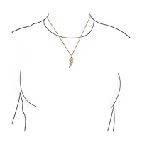 Bling Jewelry Religious Spiritual Cz Pave Accent Feather Guardian Angel Wing Pendant Necklace For Women Sterling Silver