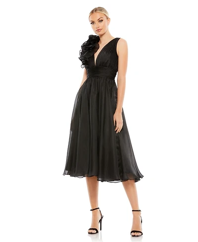 Mac Duggal Women's Plunging Ruffled A-Line Cocktail Dress