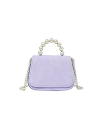Girl's Purple Tiny Metal Pearl Handle Handbag