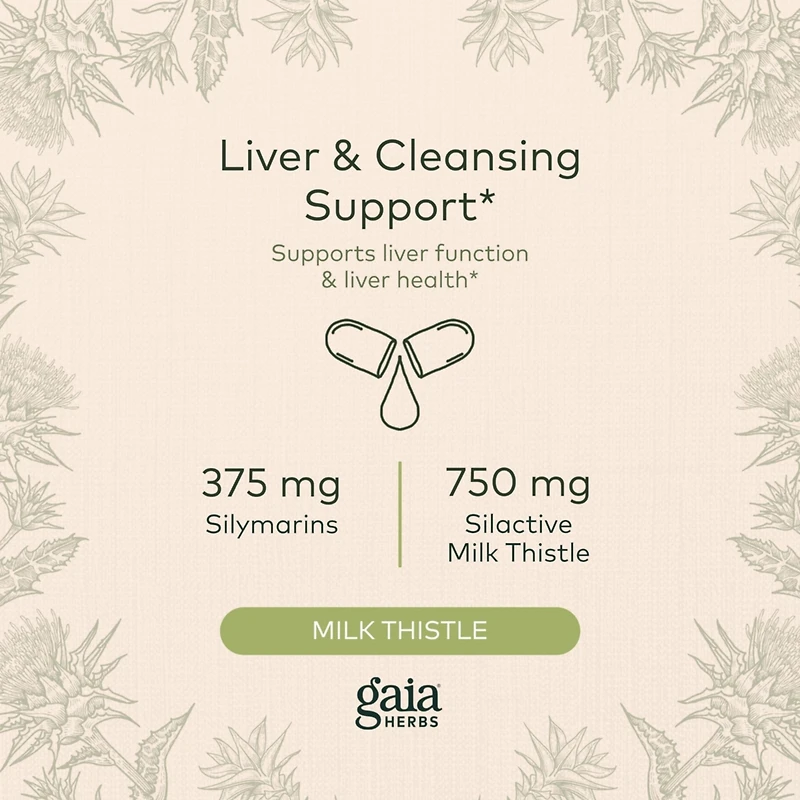 Gaia Herbs Milk Thistle Seed - Liver Supplement & Cleanse Support for Maintaining Healthy Liver Function - With Milk Thistle Seed Extract