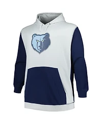 Men's Fanatics Navy, Silver Memphis Grizzlies Big and Tall Primary Arctic Pullover Hoodie