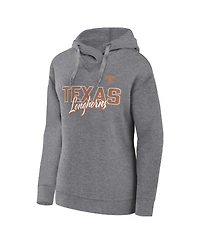 Women's Fanatics Heather Gray Texas Longhorns Script Favorite Pullover Hoodie