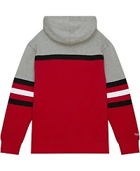Men's Mitchell & Ness Red, Gray New Jersey Devils Head Coach Pullover Hoodie