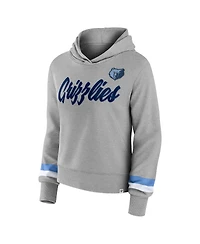 Women's Fanatics Heather Gray Memphis Grizzlies Halftime Pullover Hoodie