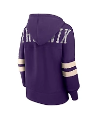 Women's Fanatics Purple Distressed Phoenix Suns Bold Move Dolman V-Neck Pullover Hoodie